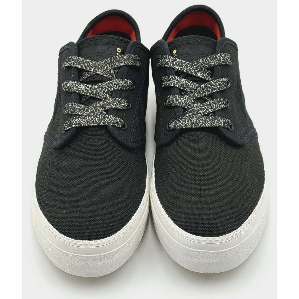 Converse Cons Canvas OX Black Men's‎ Sz 9 Women's Sz 10.5 Embossed Rubber Bottom